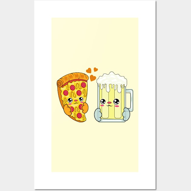 All i need is pizza and beer butter, Kawaii pizza and beer butter. Wall Art by JS ARTE